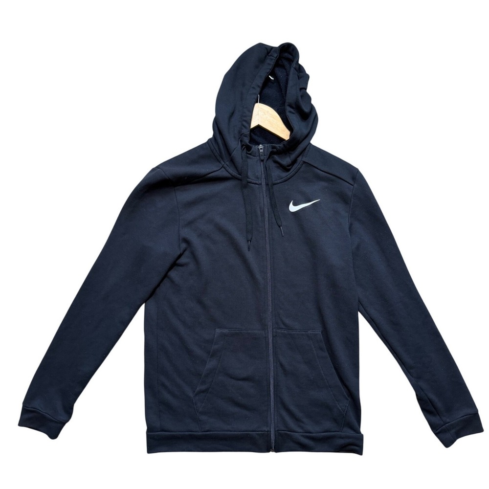 Nike Hoodie Mens S CJ4317-010 Black Dri-FIT Full Zip Athletic EUC